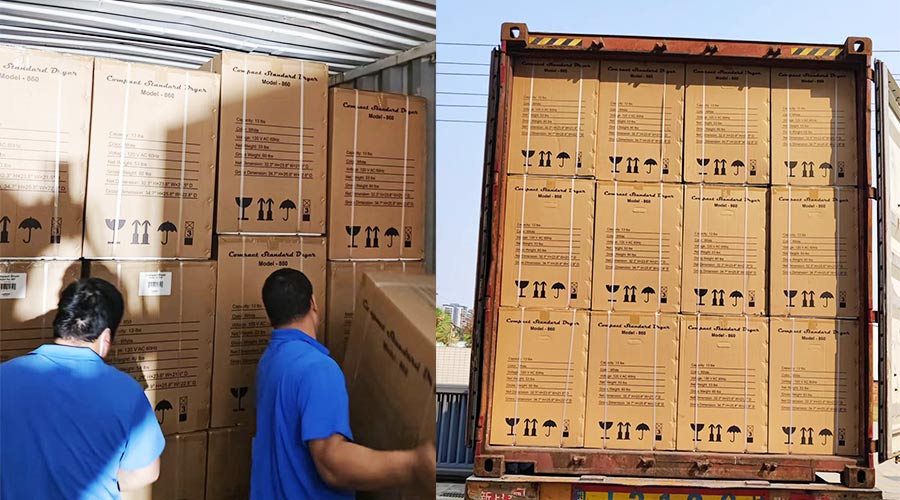 客戶(hù)Equator滾筒衣服烘干機(jī)快速裝柜完畢  蓄勢(shì)待發(fā)！