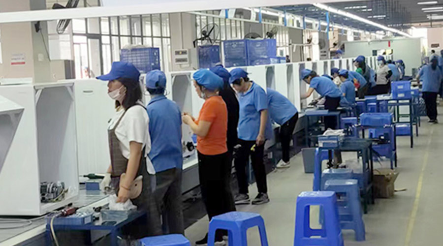 生產(chǎn)實(shí)況！金環(huán)電器開展客戶TCL滾筒衣服烘干機(jī)生產(chǎn)